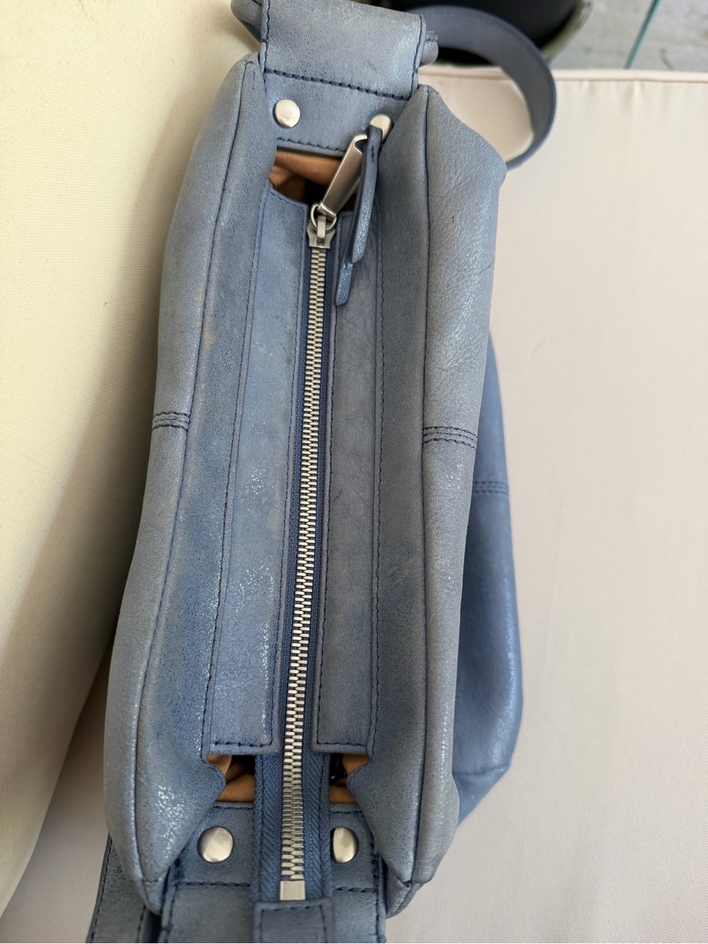 HOBO Azure Shimmery Slate Blue Crossbody - Picture 8 of 14